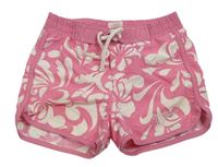 Růžovo-bílé vzorované plážové kraťasy H&M