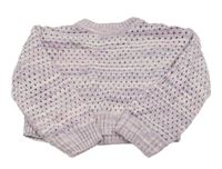 Růžovo-fialový melírovaný ažurový crop svetr H&M