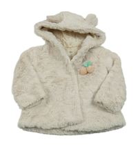 Béžová kožešinová zateplená bunda s kapucí Sfera