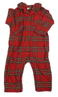 Červeno-barevný kostkovaný flanelový overal Next