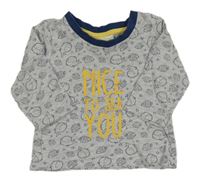 Šedo-tmavomodré triko s rybičkemi Ergee