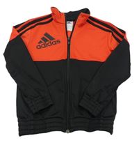 Černo-červená propínací sportovní mikina s logem Adidas