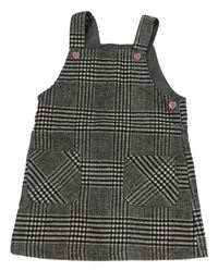 Černo-bílé kostkované vlněné šaty Nutmeg