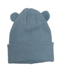 Modrošedá pletená čepice s oušky George 