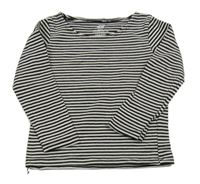 Černo-bílé pruhované triko H&M