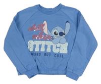 Modrá oversize crop mikina se Stitchem Disney