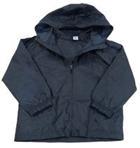 Tmavomodrá šusťáková bunda s kapucí Tu