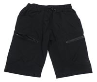 Černé šusťákové kraťasy s kapsami Grace