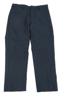 Tmavomodré kostkované slavnostní kalhoty Zara