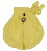 Žlutý šifonový halenkový balonový top s broží