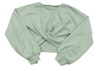 Světlezelená nařasená crop mikina Shein 