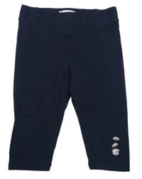 Tmavomodré capri legíny s kytičkami Tom Tailor