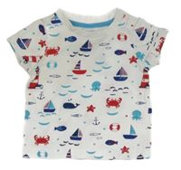 Bílé tričko s plachetnicemi C&A