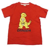 Červené tričko s dinosaurem 