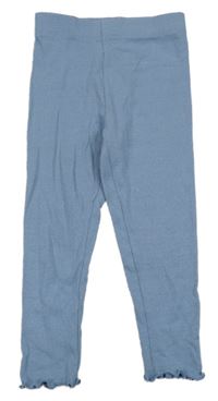 Modrošedé žebrované legíny Primark