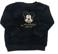 Černá plyšová mikina s Mickey Disney