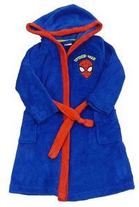 Cobaltově modro-červený plyšový župan se Spider-manem a kapucí character