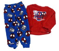 Červeno-safírové plyšové pyžamo se Spider-many PRIMARK