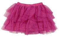 Růžová vrstvená tylová sukně zn. X-MAIL