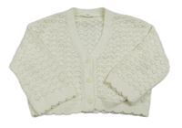 Smetanový ažurový propínací oversize svetr M&S