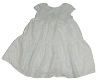 Bílé lněné šaty Benetton