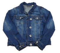 Tmavomodrá riflová crop bunda s límečkem alive