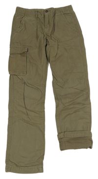 Khakišedé cargo plátěné podšité kalhoty POCOPIANO