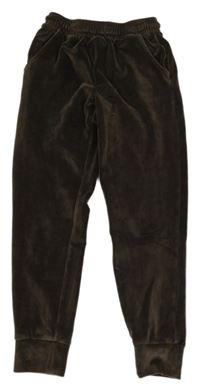 Tmavohnědošedé plyšové tepláky DESTINATION