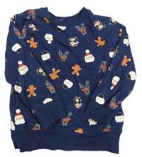 Tmavomodrá vánoční mikina s obrázky URBAN RASCALS