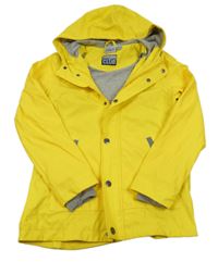 Žlutá nepromokavá jarní bunda s nášivkou a kapucí alive