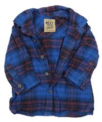 Cobaltově modro-vínovo-černá kostkovaná košile Next