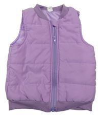 Levandulová prošívaná šusťáková zateplená vesta SHEIN