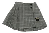 Šedo-bílo-černo-světlerůžová kostkovaná vzorovaná sukně s Minnie C&A