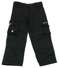 Černé cargo pracovní kalhoty s nášivkou TUFF STUFF