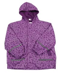 Fialová nepromokavá jarní bunda se srdíčky a kapucí Kiki&Koko