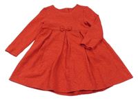 Červené vzorované šaty s mašlí C&A