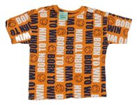 Nové - oranžové tričko s nápisy a míči so cute