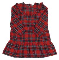 Červeno-kostkované šaty s volánkem PRIMARK