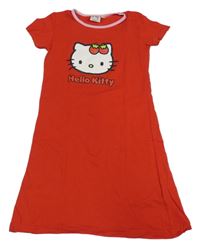 Červeno-světlerůžová noční košile s Kitty Sanrio