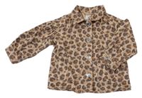 Hnědo-medovo-černošedá vzorovaná riflová bunda H&M
