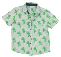 Bílá košile se zelenými palmami Miniclub