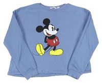 Modrá crop mikina s Mickeym zn. H&M