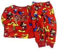 Červené chlupaté pyžamo s měnícím obrázkem - Mickey a přátelé Matalan