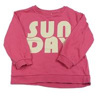 Tmavorůžová mikina s nápisem H&M