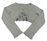 Šedé melírované třpytivé svetrové bolerko H&M