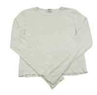 Bílé žebrované crop triko Y.F.K.