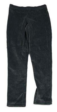 Tmavošedé žebrované sametové legíny zn. F&F