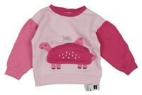Nové - Růžovo-fuchsiová mikina s dinosaurem zn. Dunnes