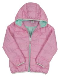 Růžová prošívaná šusťáková zateplená bunda s kapucí Kiki&Koko