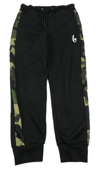 Černé sportovní tepláky s army pruhem Sonneti